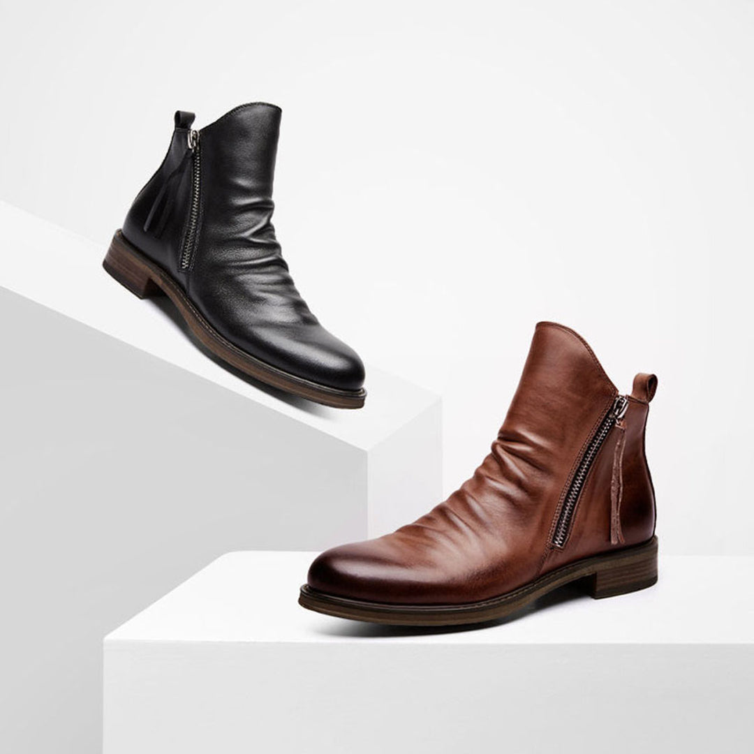 Darsen - Buty Męskie Skórzane Z Zamkiem