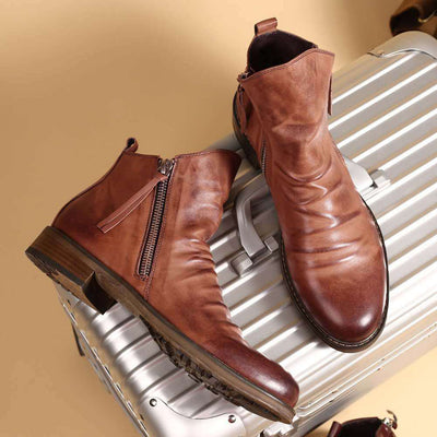 Darsen - Buty Męskie Skórzane Z Zamkiem