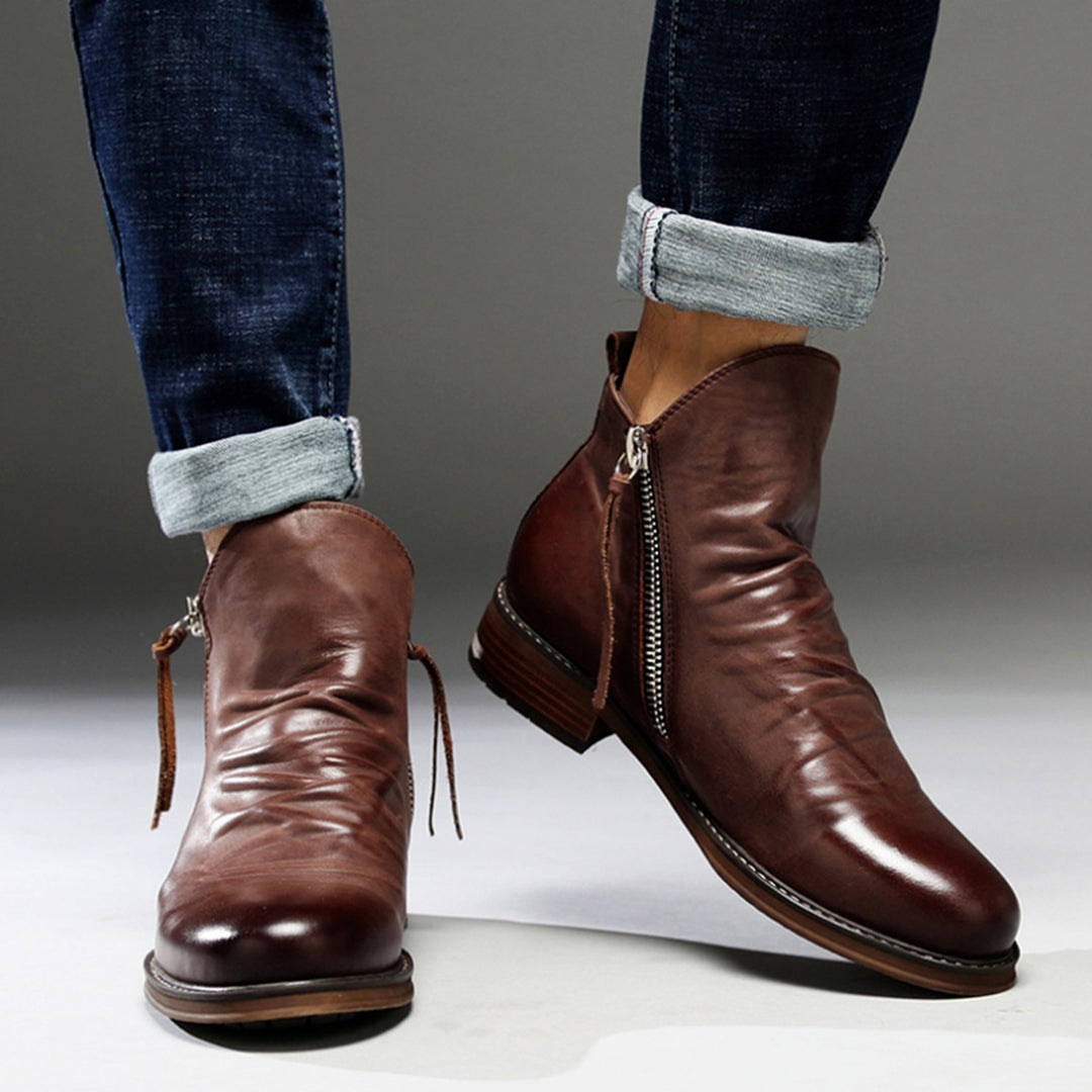 Darsen - Buty Męskie Skórzane Z Zamkiem