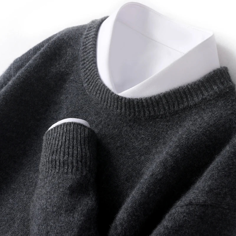 Vernar - Sweter Męski Z Okrągłym Dekoltem
