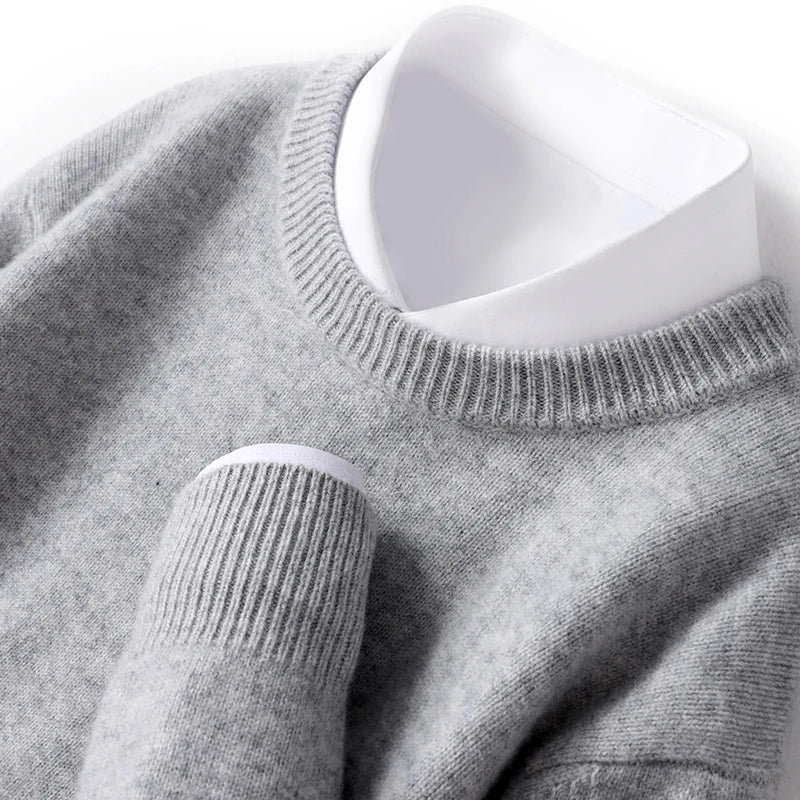 Vernar - Sweter Męski Z Okrągłym Dekoltem