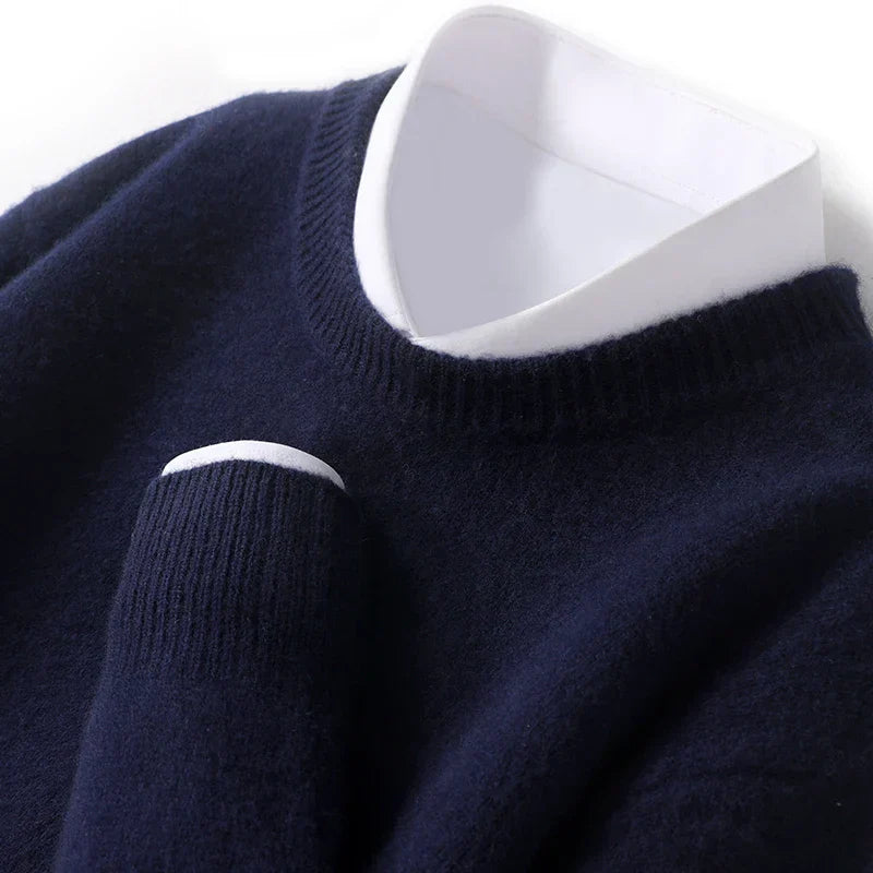Vernar - Sweter Męski Z Okrągłym Dekoltem