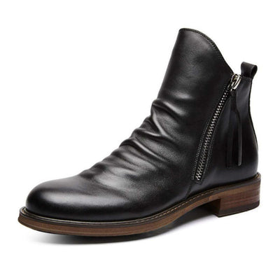 Darsen - Buty Męskie Skórzane Z Zamkiem