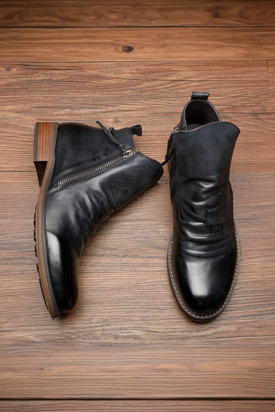 Darsen - Buty Męskie Skórzane Z Zamkiem