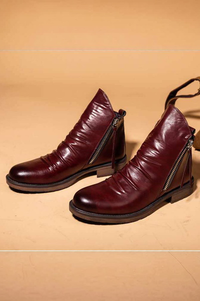 Darsen - Buty Męskie Skórzane Z Zamkiem