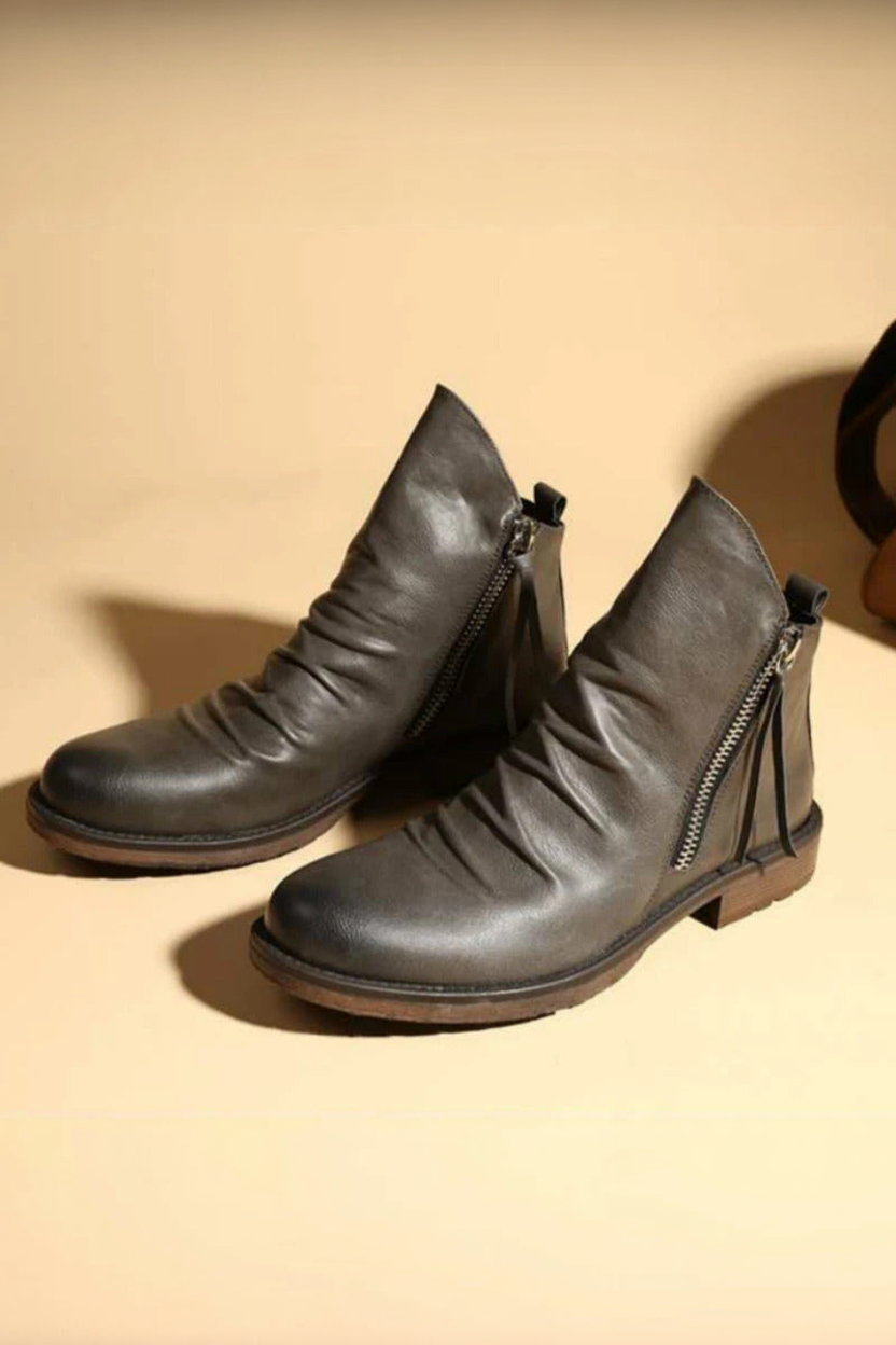 Darsen - Buty Męskie Skórzane Z Zamkiem