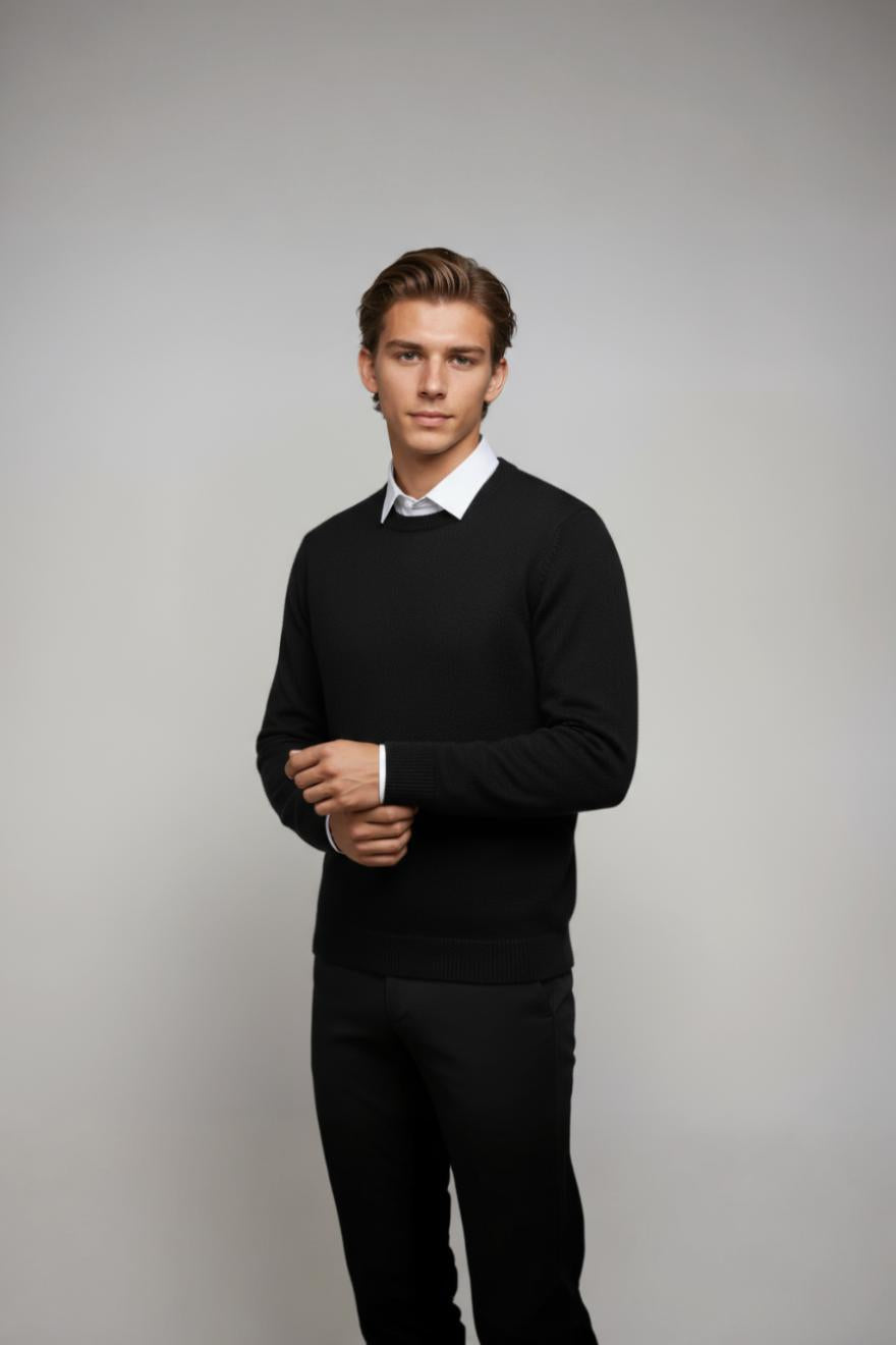 Ravel Sweter Męski z Okrągłym Dekoltem