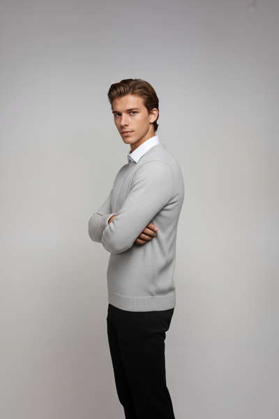 Ravel Sweter Męski z Okrągłym Dekoltem