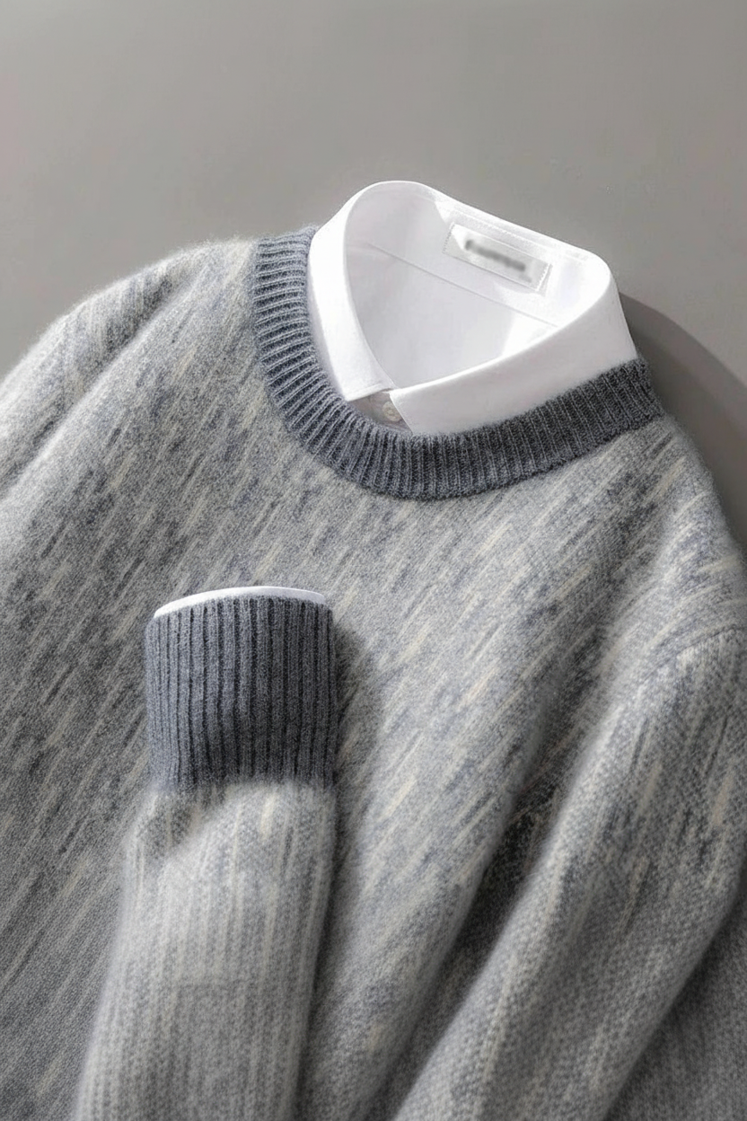 Sweter Męski Zimowy z Okrągłym Dekoltem | Ciepły i Stylowy